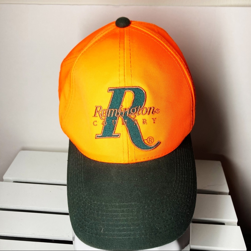 REMINGTON COUNTRY Hunter Orange W/Black Bill Baseball Cap EUC